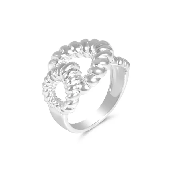 Inel argint dama cu design sculptural impletit Silver Knot