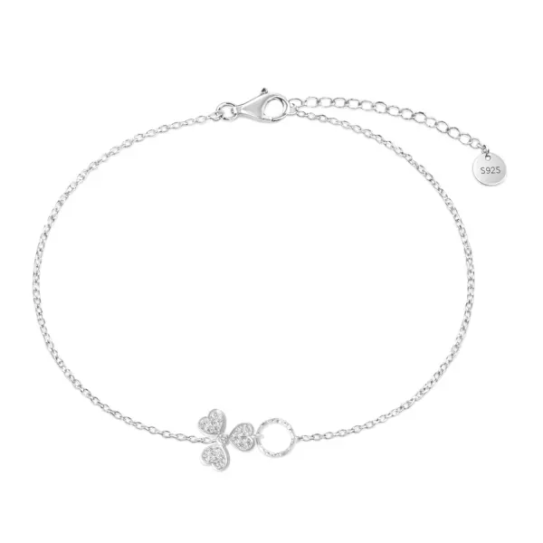 Bratara argint cu floare delicata si pietre Zirconia Bloom Grace