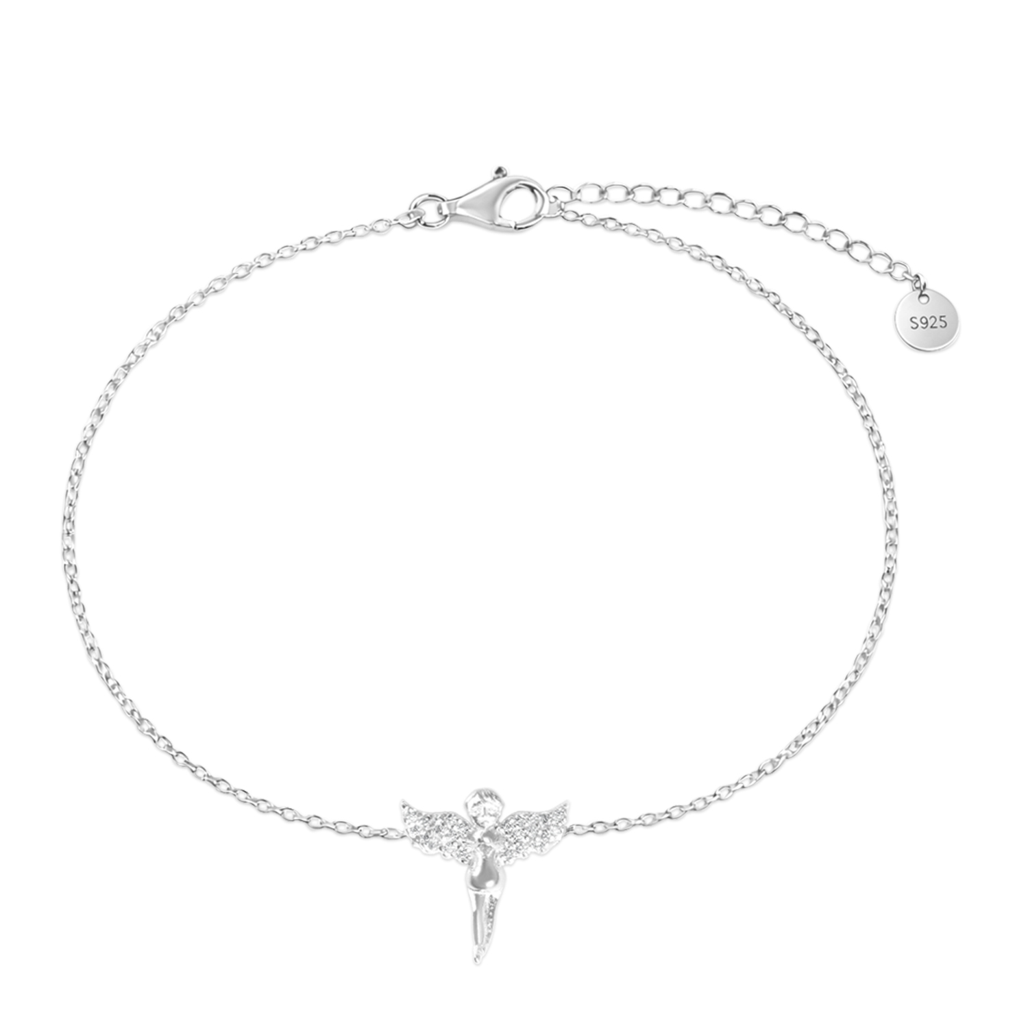 Bratara argint cu inger si pietre Zirconia Angelic Light