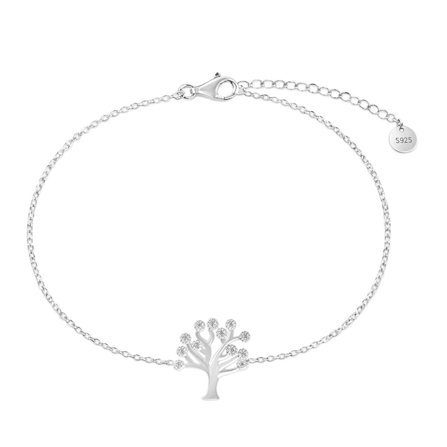 Bratara argint cu copac si pietre Zirconia Tree of Light