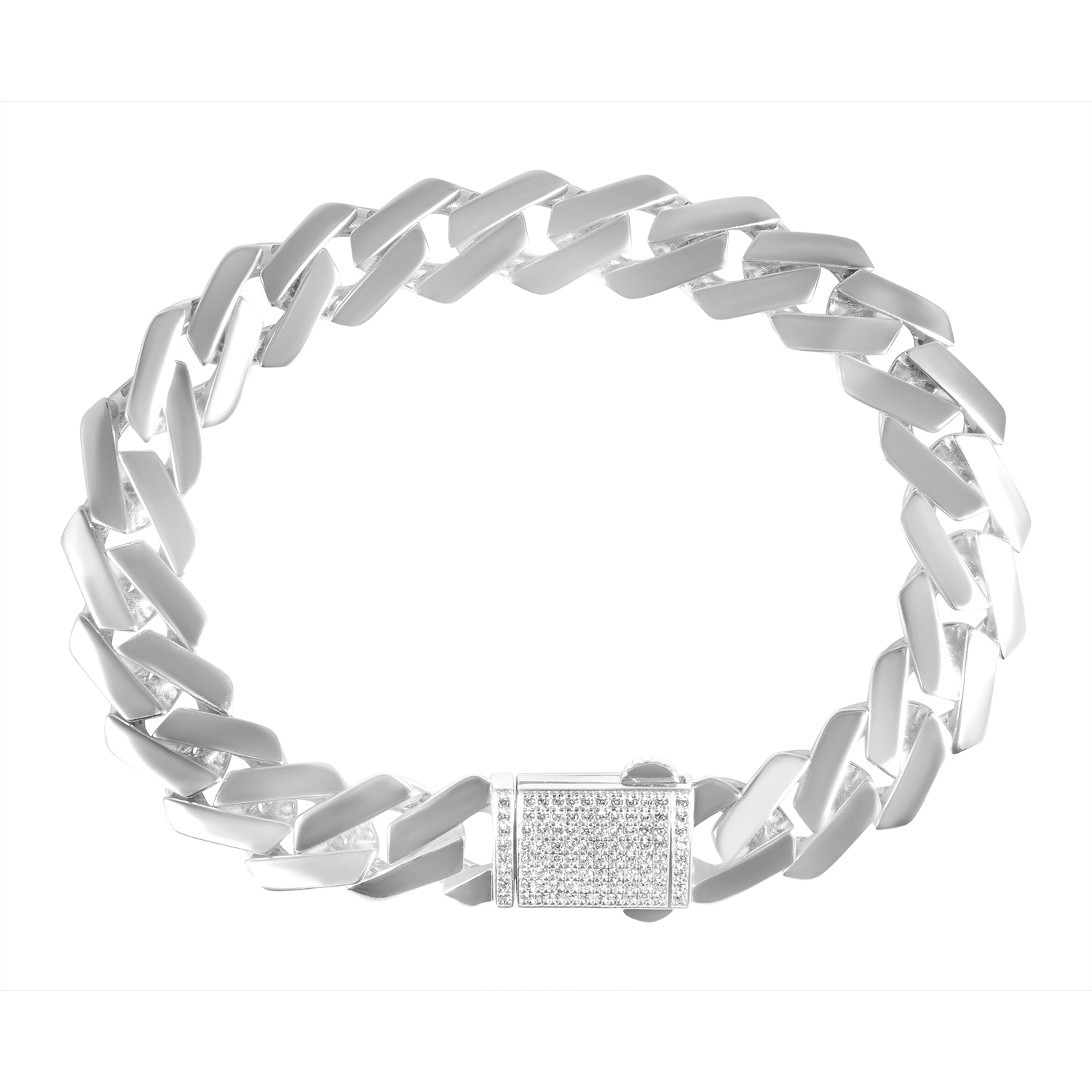 Bratara argint cuban cu pietre Zirconia Iconic Cuban Shine