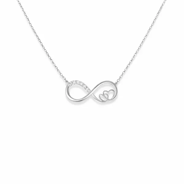 Colier de argint fin cu pandantiv semnul infinitului si pietre Zirconia Infinite Light Signature