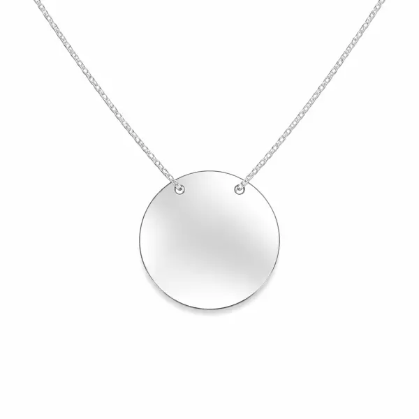 Colier de argint cu pandantiv tip banut rotund Pure Coin Elegance