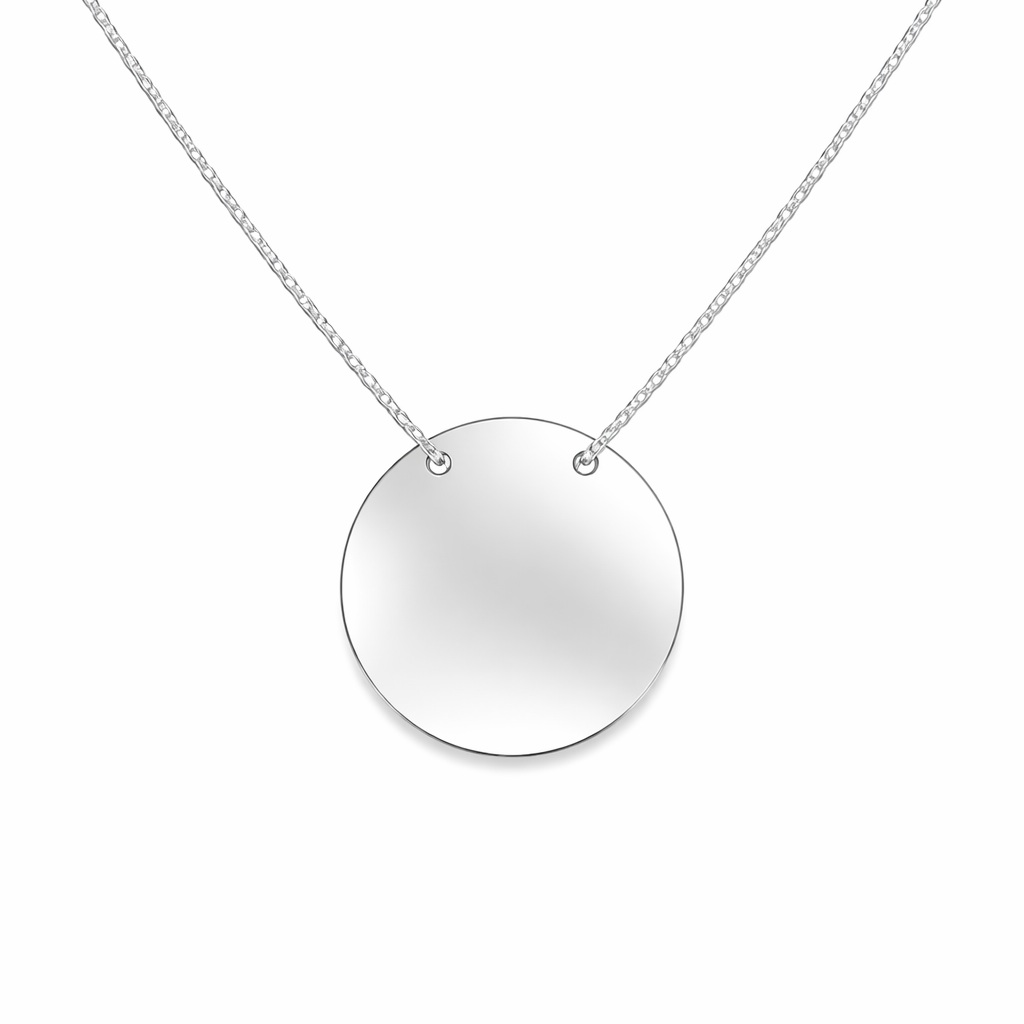 Colier de argint cu pandantiv tip banut rotund Pure Coin Elegance