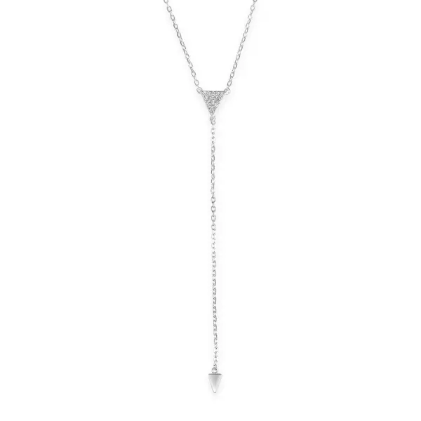 Colier de argint cu triunghi si pietre Zirconia Crystal Vertex