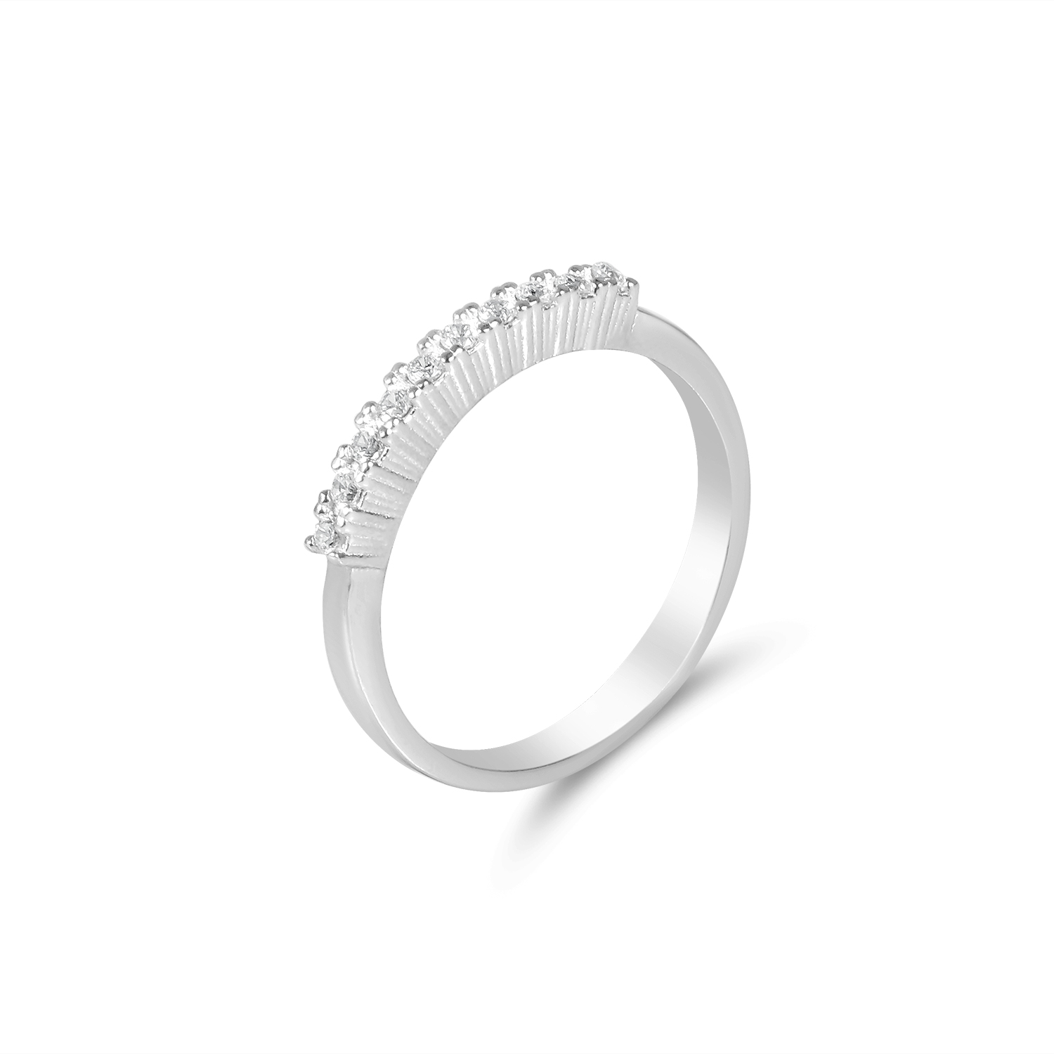 Inel argint dama cu linie de pietre Zirconia Pure Line Sparkle