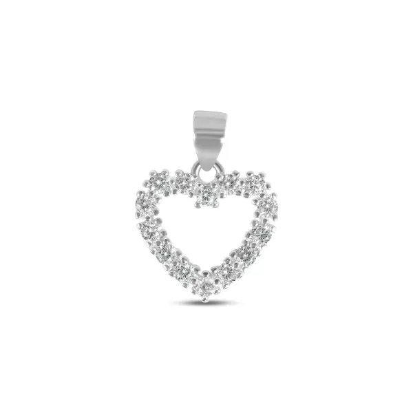 Pandantiv argint in forma de inima cu pietre Zirconia Open Heart Sparkle