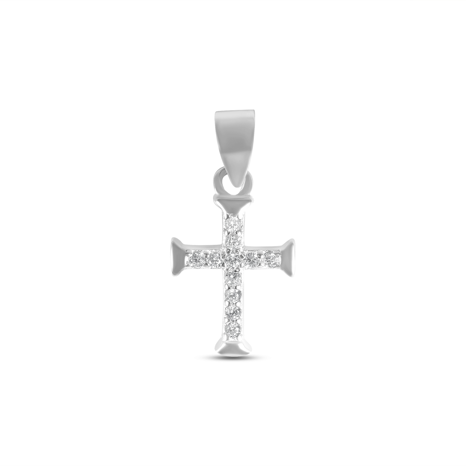 Pandantiv argint in forma de cruce cu pietre Zirconia Sacred Glow