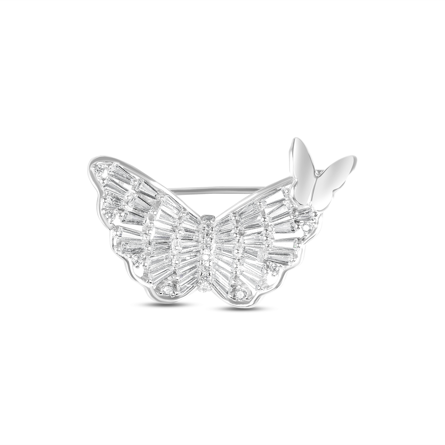 Brosa argint in forma de fluture cu pietre Zirconia Butterfly Radiance