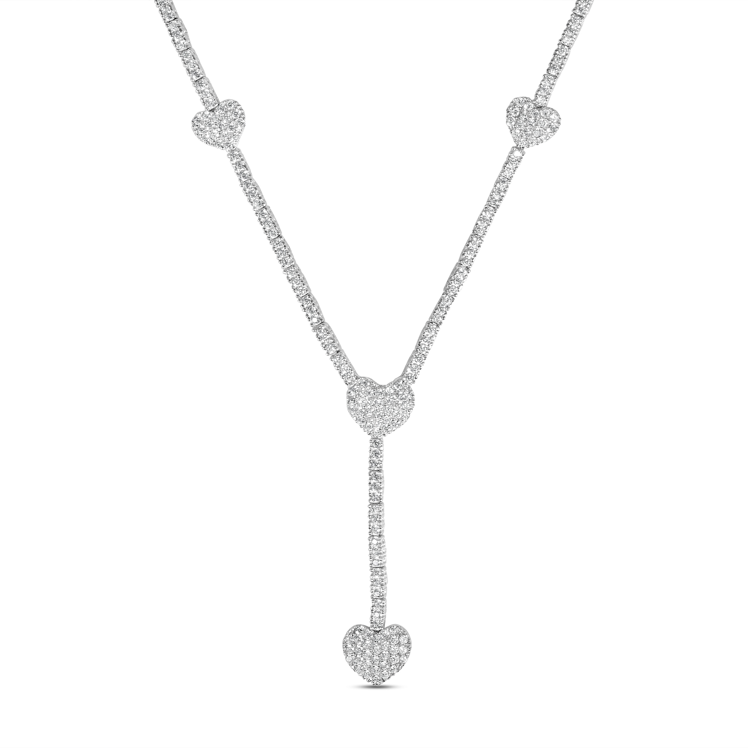 Colier de argint cu inima pavat cu pietre Zirconia Heart Flow Elegance